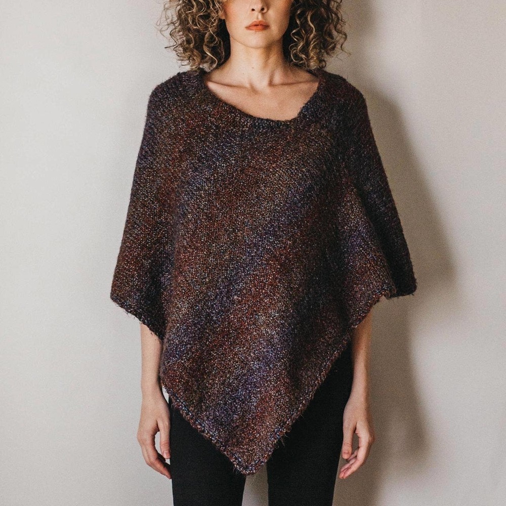 Vintage Hand Knit Ombré Poncho